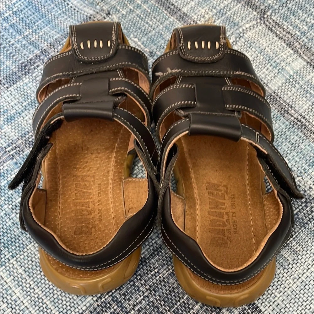 Kids Black Leather Strappy Sandals Barely Used Size 1